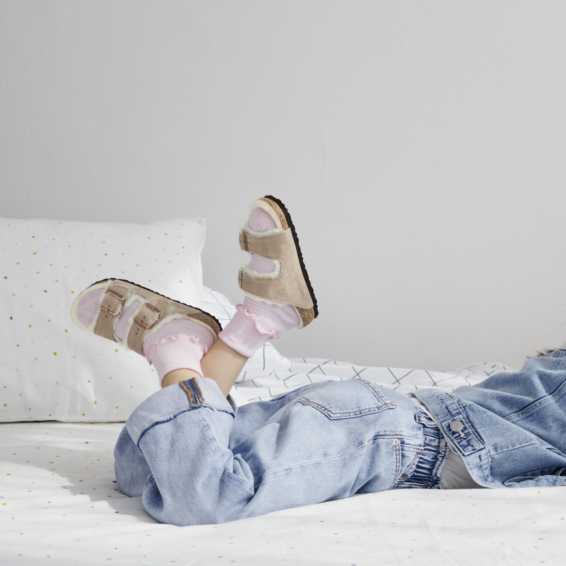 Arizona Shearling | Kids | Suede | Taupe - Image 2
